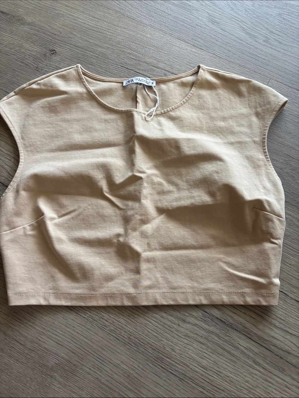 Zara Light Beige Cropped Tank Top